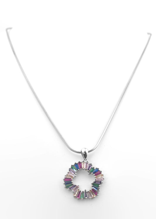 Silver Rainbow Circle Jewelry Set