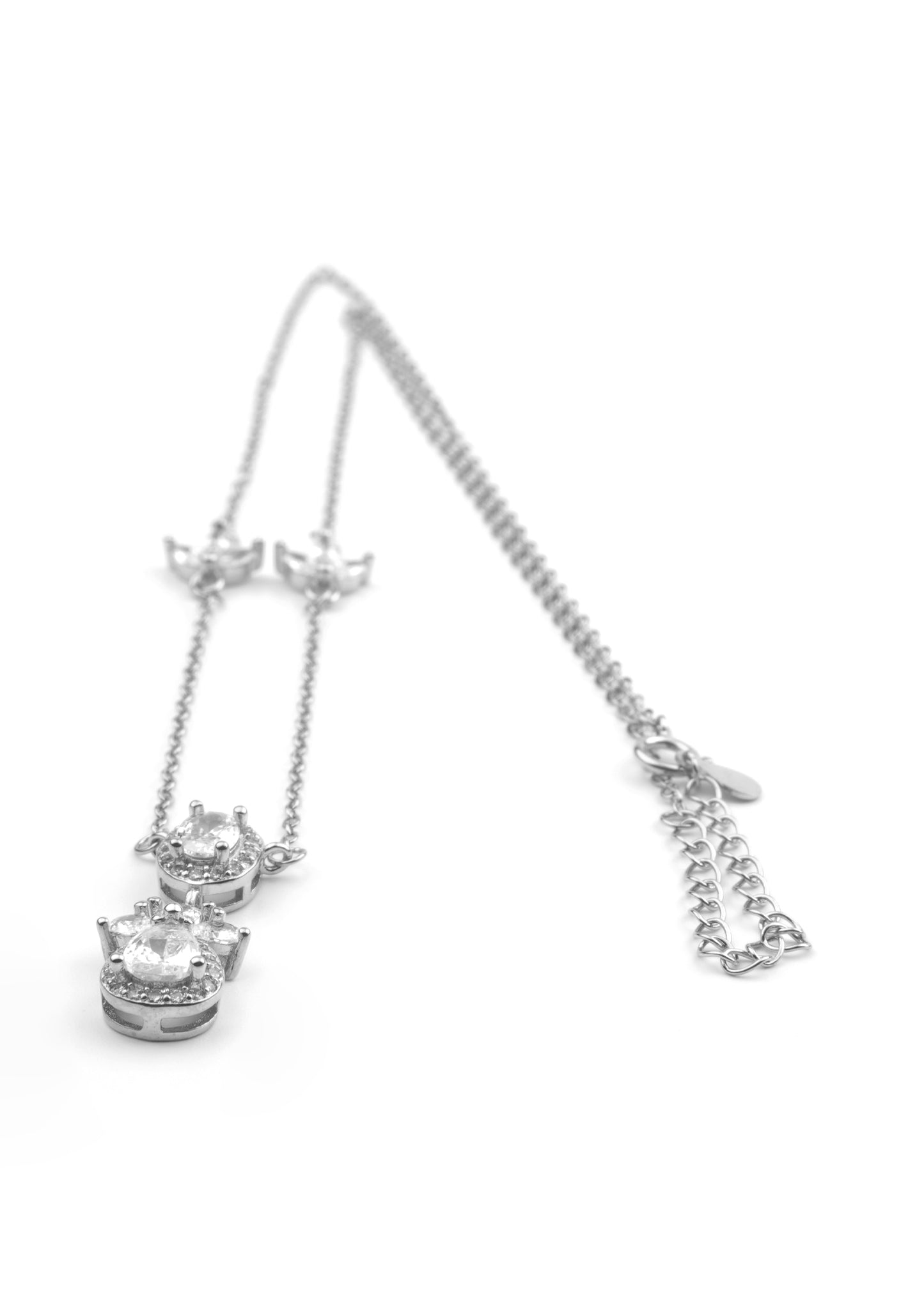 Silver Angel Wing Drop Necklace