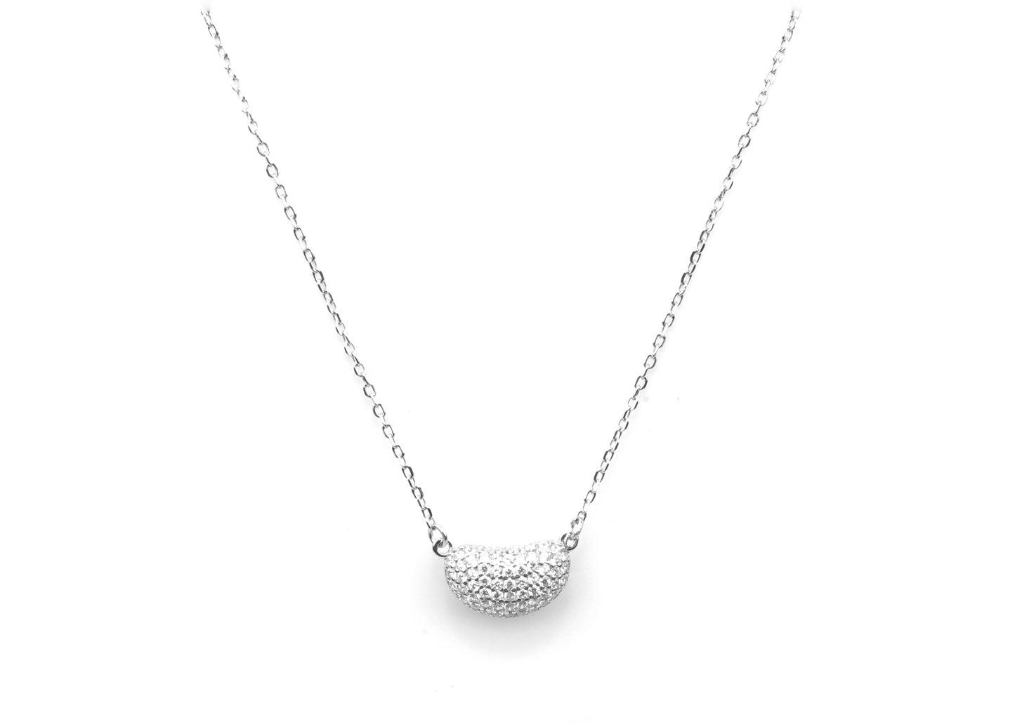 Crystal Pave Bean Pendant