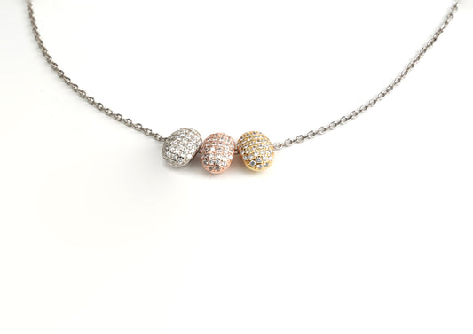 Tri-Tone Beaded Necklace