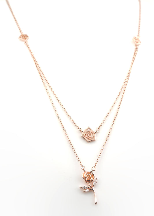 Rose Elegance Double Strand Necklace