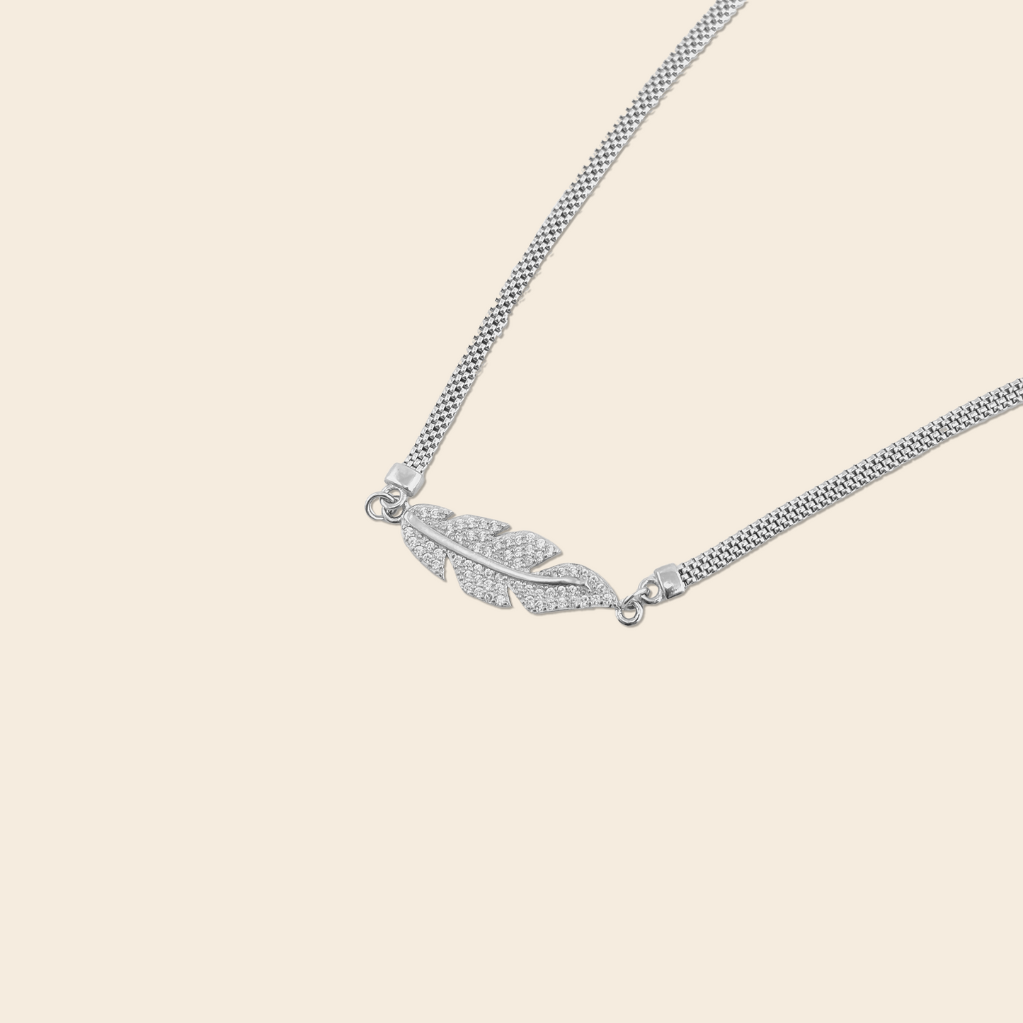 Sterling Silver Feather Pendant Necklace