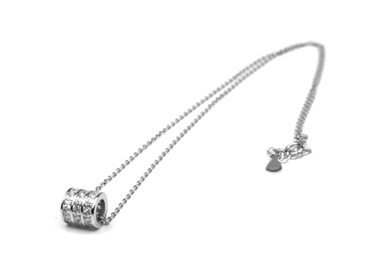 Sterling Silver Cylinder Pendant Necklace