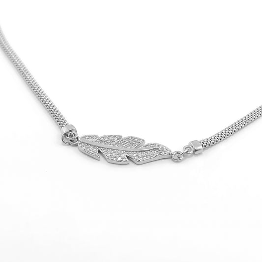 Sterling Silver Feather Pendant Necklace