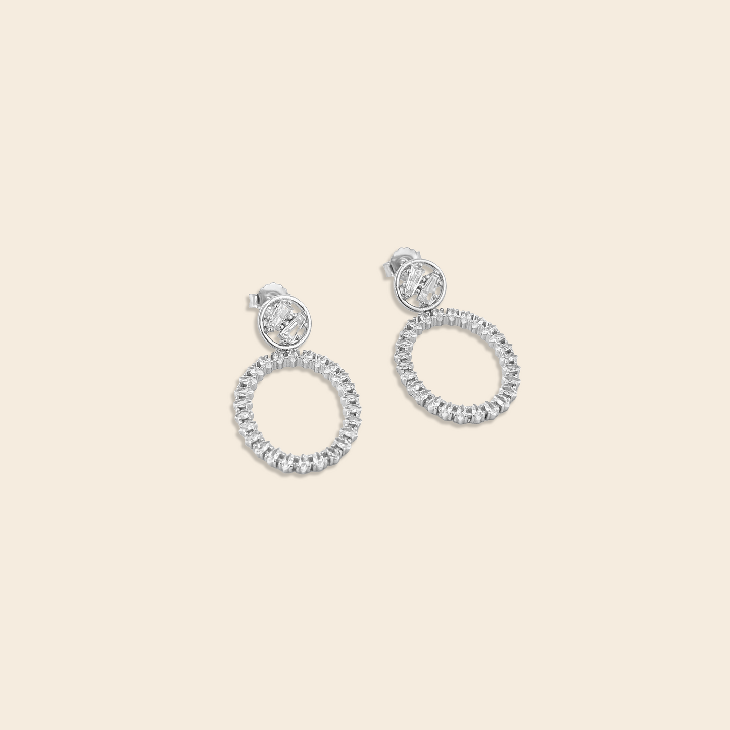 Timeless Sparkle Sterling Silver Hoop Earrings