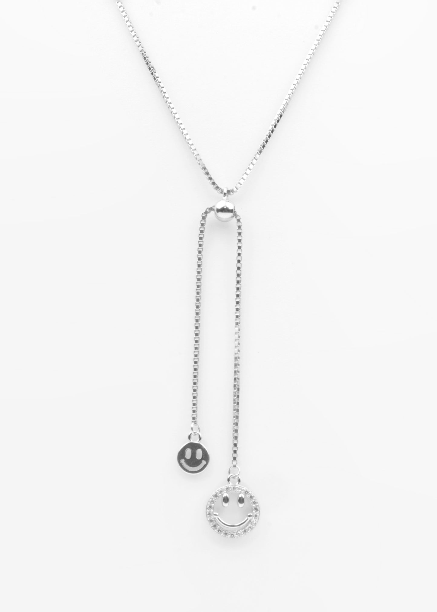 Sterling Silver Smiley Lariat Necklace