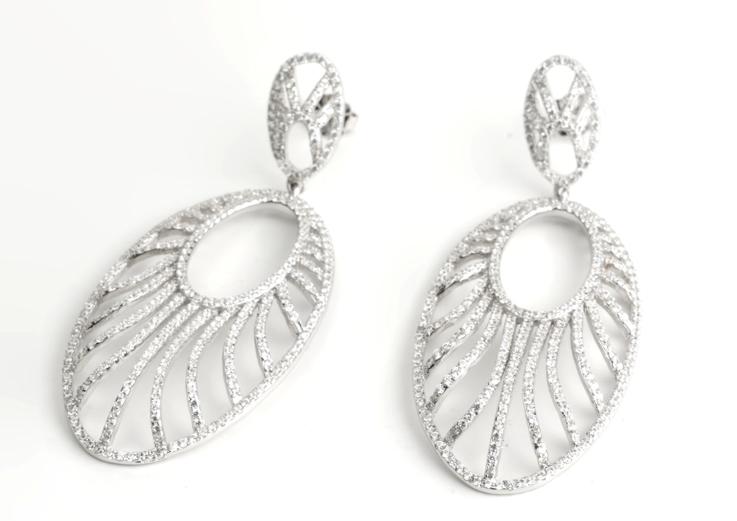 Sterling Silver Openwork Drop Earrings