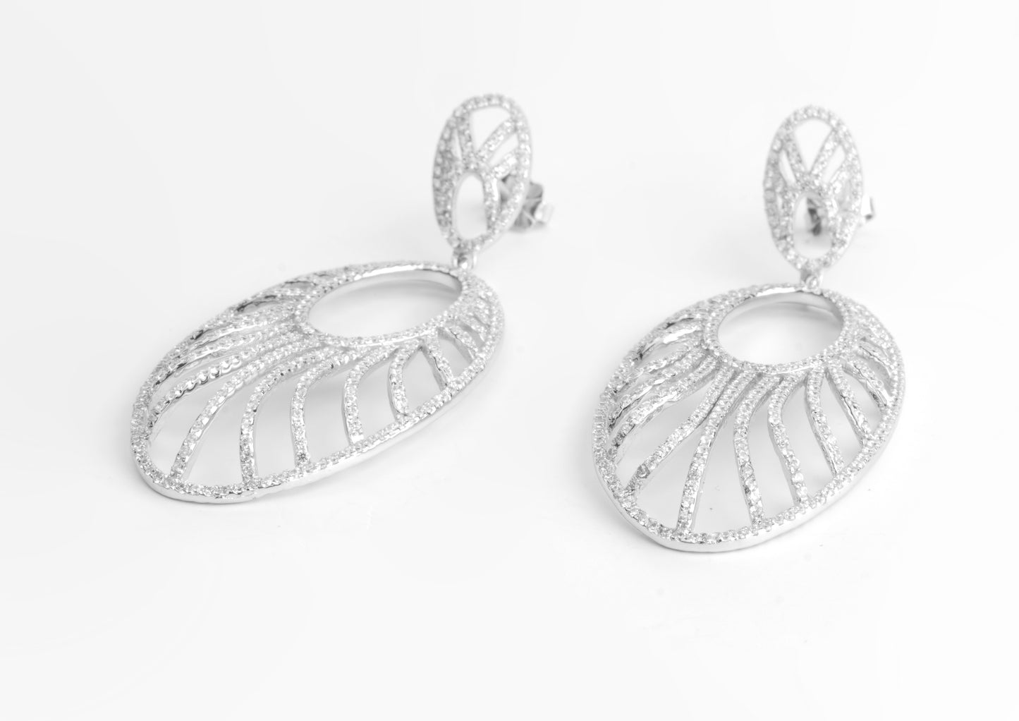 Sterling Silver Openwork Drop Earrings