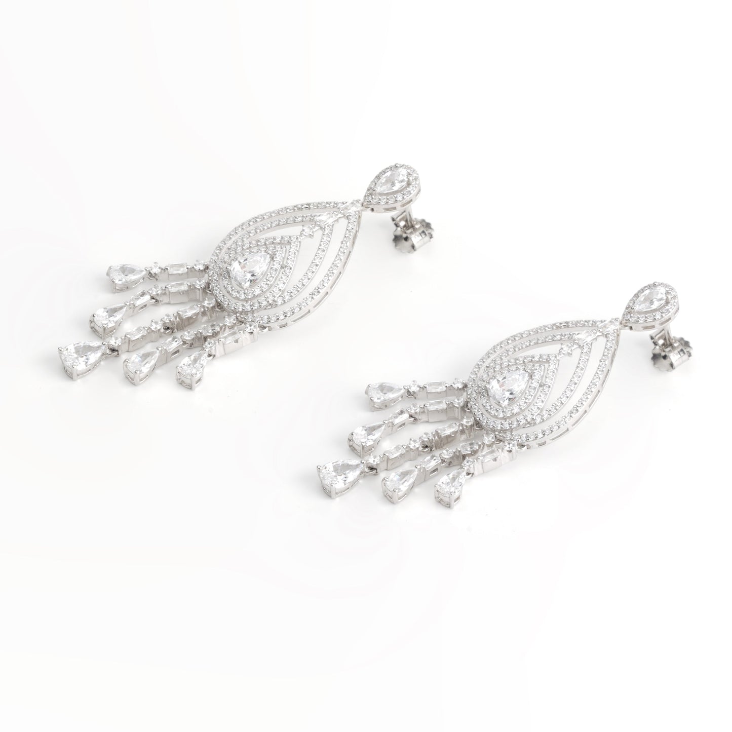 Silver Chandelier Teardrop Earrings