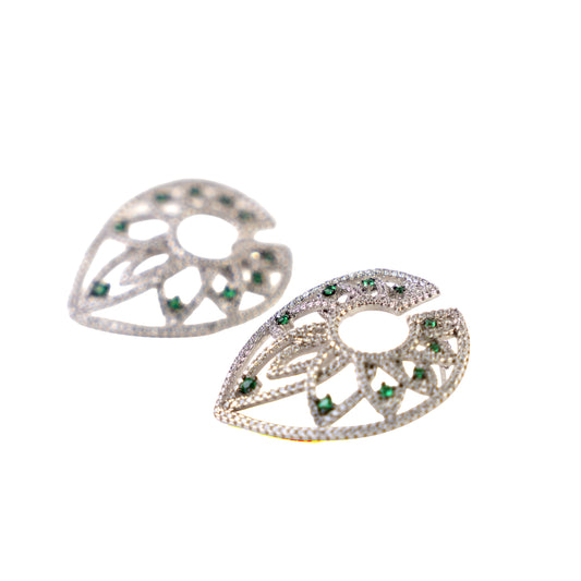 Emerald Petal Earrings