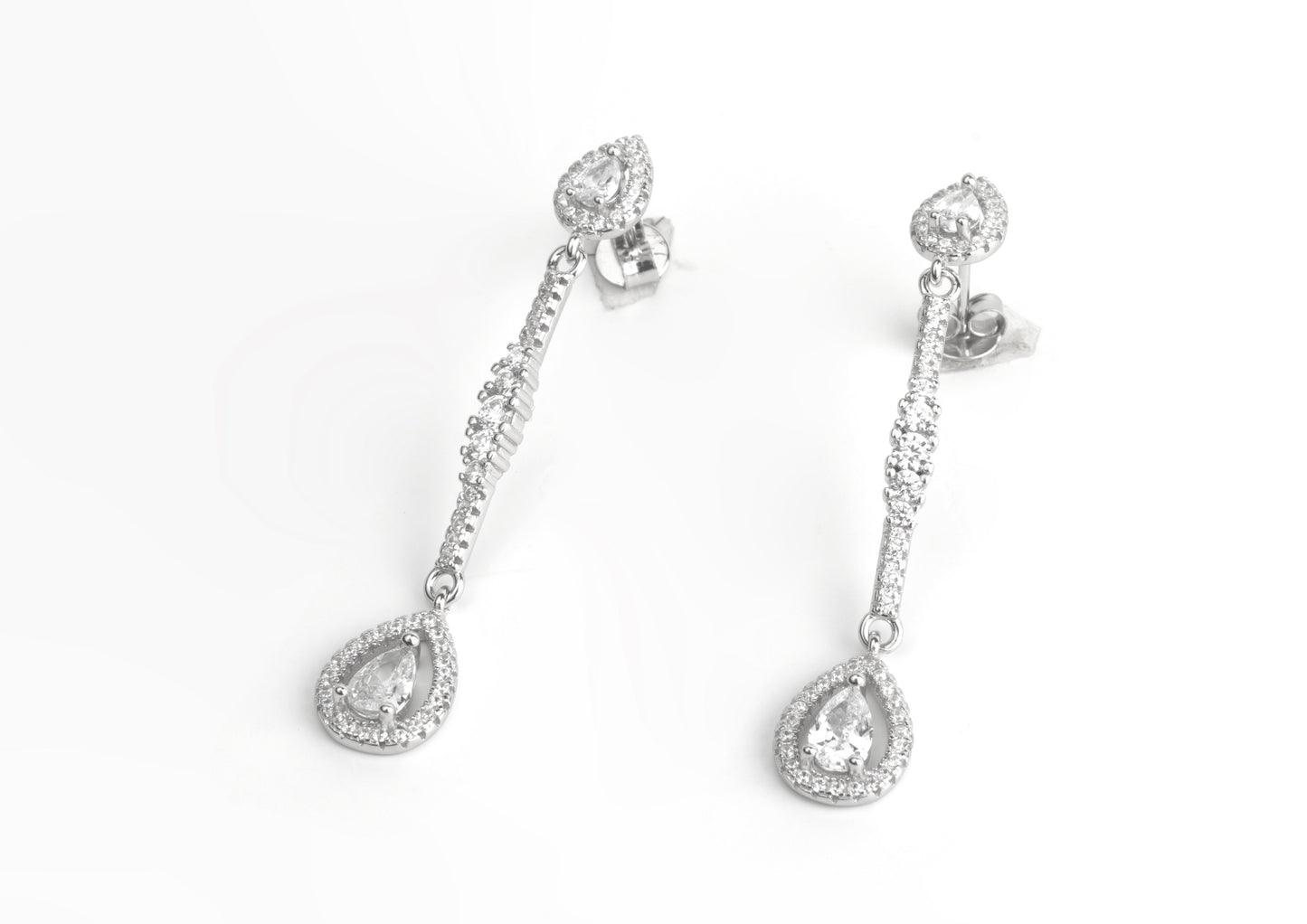 Silver Teardrop Dangle Earrings