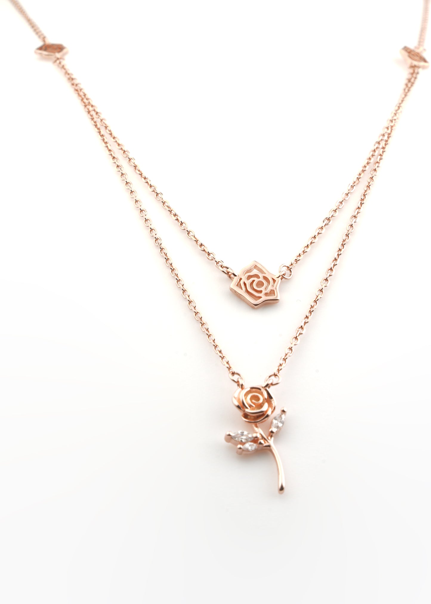 Rose Elegance Double Strand Necklace